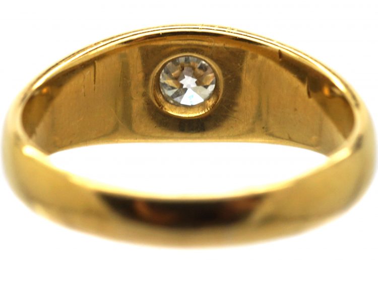 Victorian 18ct Gold Gypsy Ring set with a Diamond