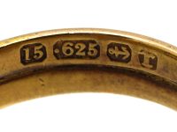 Victorian 15ct Gold Double Snake Ring set with a Diamond