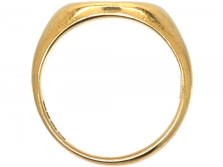 Edwardian 18ct Gold Signet Ring with an Intaglio of a Lion Rampant