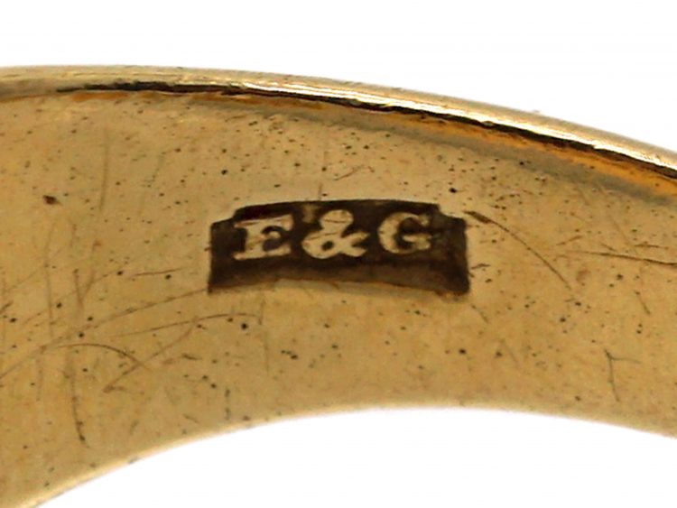 Edwardian 18ct Gold Signet Ring with an Intaglio of a Lion Rampant