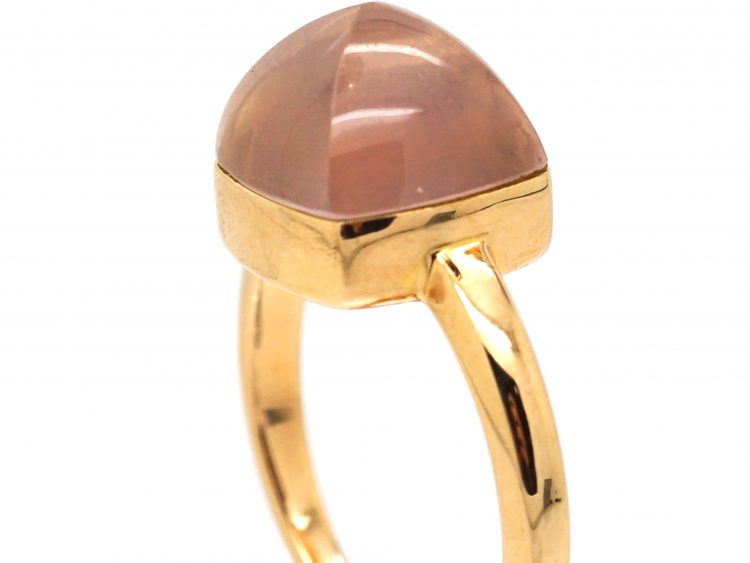 18ct Gold Ring set with Rose Quartz by Fred of Paris