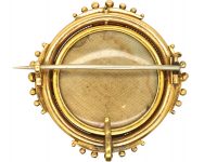 Victorian 18ct Gold Reverse Intaglio Crystal of a Pekinese Dog in a Kennel Brooch
