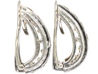 Art Deco Platinum Clip On Diamond Earrings