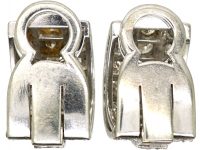 Art Deco Platinum Clip On Diamond Earrings