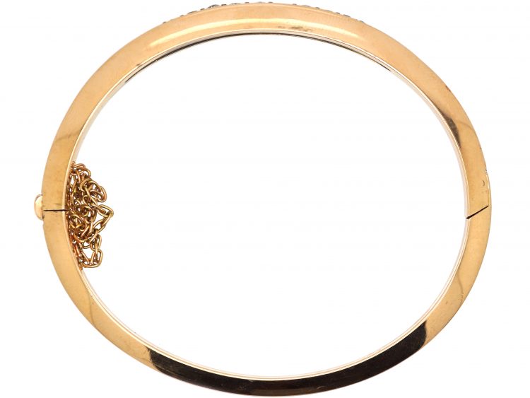 Edwardian 18ct Gold Bangle set with Graduated Diamonds