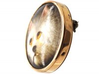 Victorian 9ct Gold & Enamel Brooch of a Dog by WB Ford
