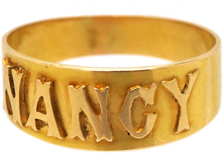 Victorian 18ct Gold Ring with the Name Nancy