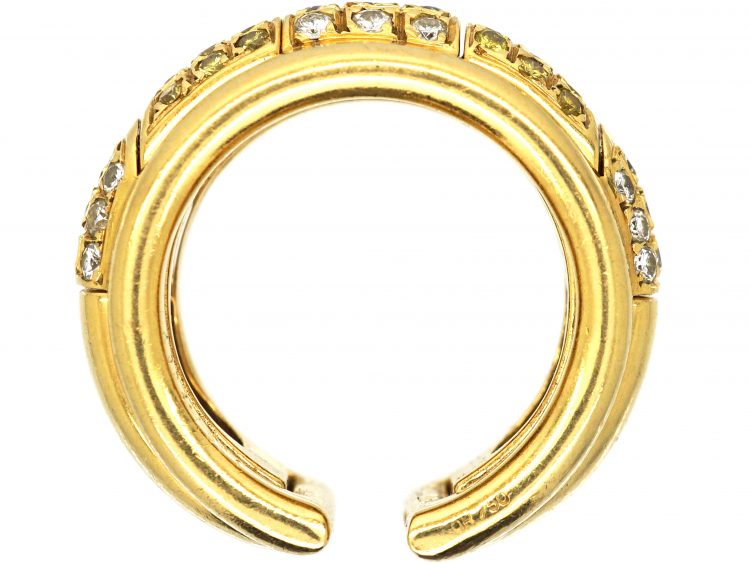 French 18ct Gold Two Part Ring by Boucheron set with White & Yellow Diamonds