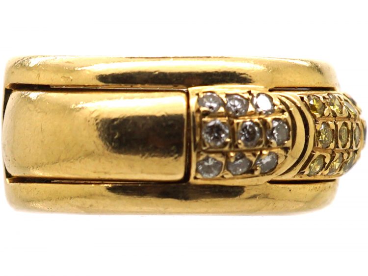 French 18ct Gold Two Part Ring by Boucheron set with White & Yellow Diamonds