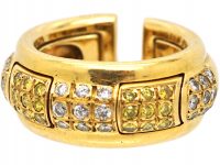 French 18ct Gold Two Part Ring by Boucheron set with White & Yellow Diamonds