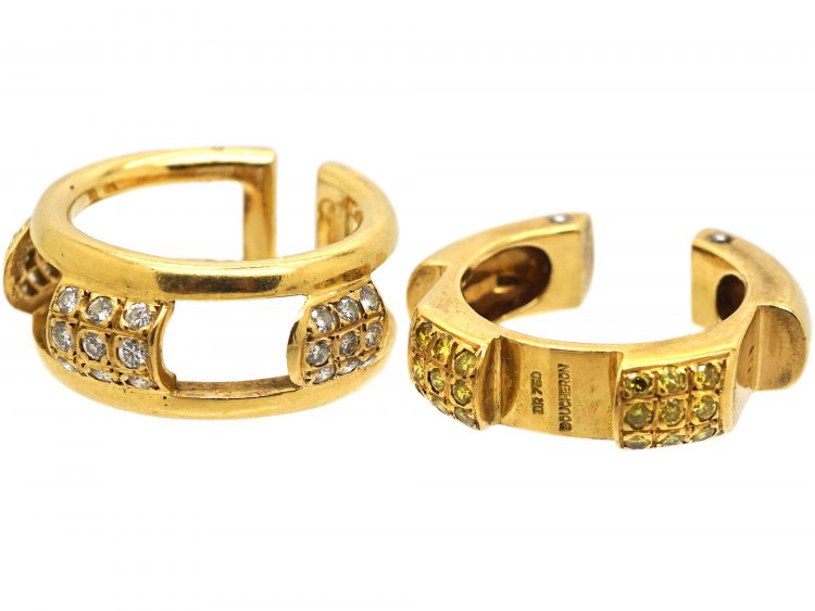 French 18ct Gold Two Part Ring by Boucheron set with White & Yellow Diamonds