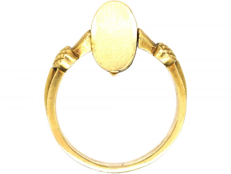 French Art Deco 18ct Gold Scarab Swivel Ring