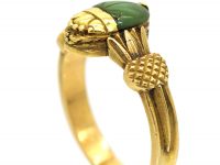 French Art Deco 18ct Gold Scarab Swivel Ring