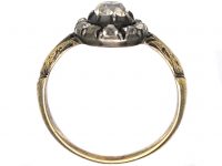 Georgian 15ct Gold, Old Mine Cut Diamond Cluster Ring