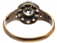 Georgian 15ct Gold, Old Mine Cut Diamond Cluster Ring