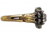 Georgian 15ct Gold, Old Mine Cut Diamond Cluster Ring
