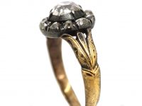 Georgian 15ct Gold, Old Mine Cut Diamond Cluster Ring