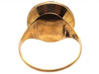 Georgian 15ct Gold Signet Ring with Carnelian Intaglio of a Crest with Earl's Coronet