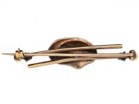 Edwardian Shell Brooch set with Rose Diamonds & a Natural Pearl