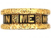 Victorian 18ct Gold & Black Enamel Mourning Ring