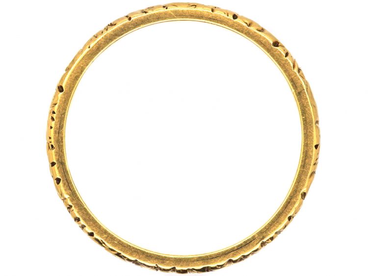 Victorian 18ct Gold & Black Enamel Mourning Ring