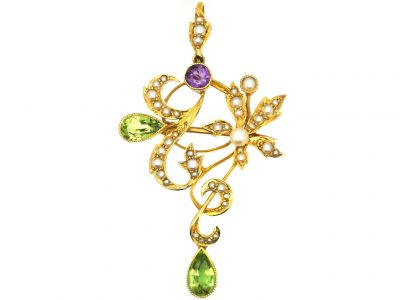 Edwardian 15ct Gold Suffragette Pendant
