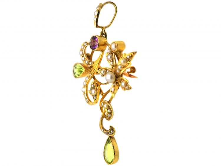 Edwardian 15ct Gold Suffragette Pendant
