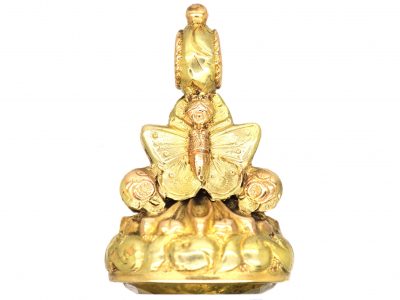 Regency Three Colour Gold Butterfly Seal With a Citrine Base & the Name Mary