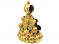 Regency Three Colour Gold Butterfly Seal With a Citrine Base & the Name Mary