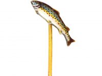 Edwardian Silver & Enamel Tie Pin of a Salmon