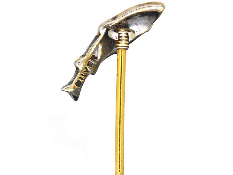 Edwardian Silver & Enamel Tie Pin of a Salmon