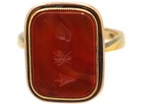 Georgian 9ct Gold Rebus Ring set with a Carnelian