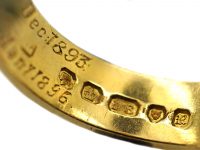 Victorian 18ct Gold, Black Enamel & Rose Diamond Buckle Ring