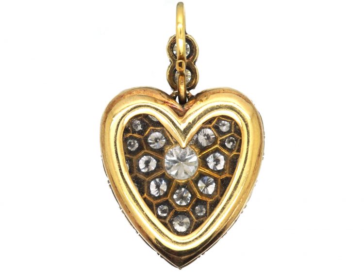 Victorian Heart Shaped Locket set with Diamonds