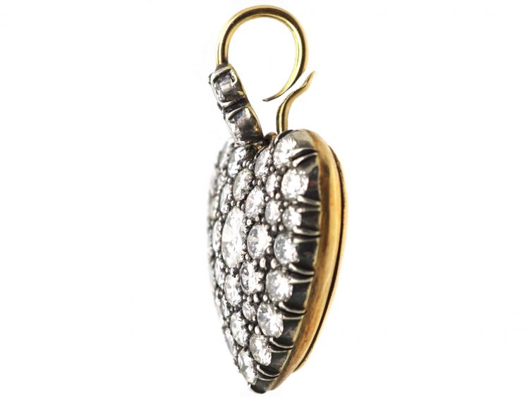 Victorian Heart Shaped Locket set with Diamonds