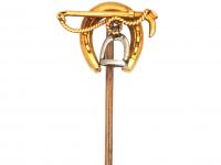 Edwardian 18ct Gold Horseshoe, Stirrup & Crop Tie Pin