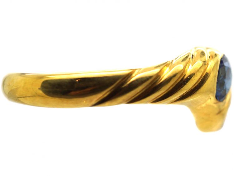 18ct Gold Sapphire & Diamond Twist Ring