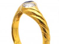18ct Gold Sapphire & Diamond Twist Ring
