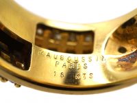 1970s 18ct Gold Ring by Mauboussin set with Diamonds, Emeralds & Sapphires