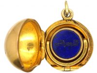Victorian 15ct Gold Ball Locket with Swivel Seal Inside with Helen Intaglio