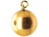 Victorian 15ct Gold Ball Locket with Swivel Seal Inside with Helen Intaglio