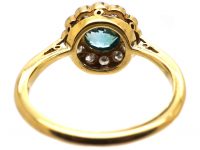 Edwardian 18ct Gold & Platinum, Zircon & Diamond Cluster Ring