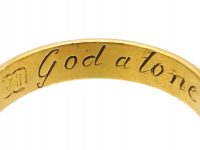 Early 18th Century 18ct Gold Posy Ring with Inscription Inside