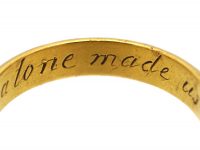 Early 18th Century 18ct Gold Posy Ring with Inscription Inside