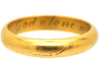 Early 18th Century 18ct Gold Posy Ring with Inscription Inside