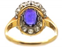 Early 20th Century 18ct Gold, Colour Change Sapphire & Transition Cut Diamond Cluster Ring