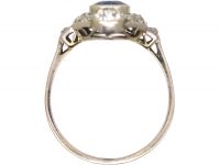 French Early 20th Century Platinum, Sapphire & Diamond Cluster Ring