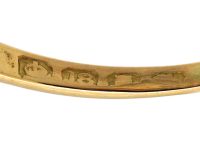 Victorian 18ct Gold Carved Half Hoop Ring set with Three Old Mine Cut Diamonds