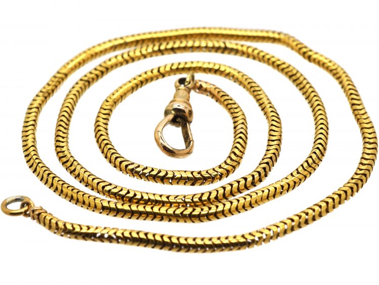 Victorian 15ct Snake Chain with Dog Clip Clasp