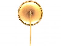 Victorian 18ct Gold Reverse Intaglio Rock Crystal Tie Pin of a Lion's Head